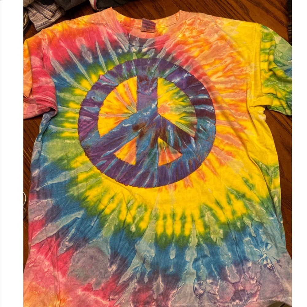 Tie Die Peace Sign Tee Shirt